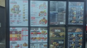 The KFC Menu